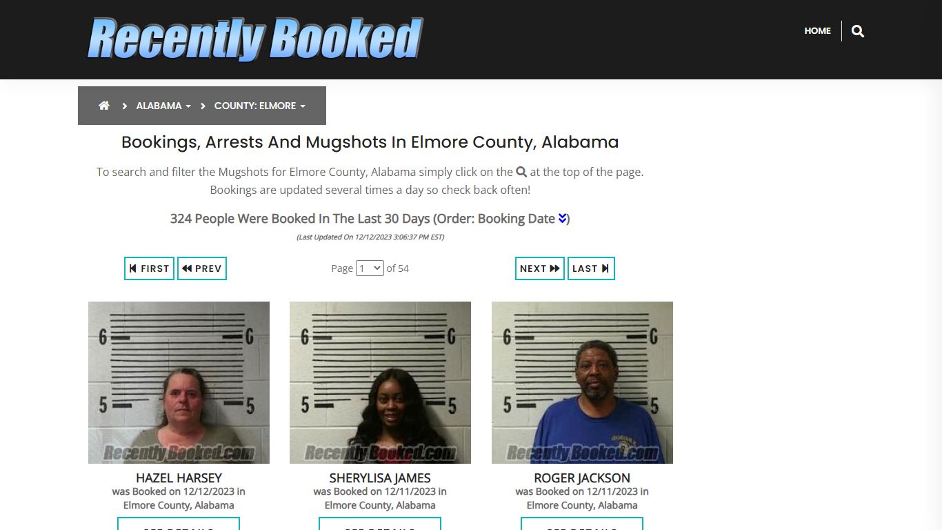 Recent bookings, Arrests, Mugshots in Elmore County, Alabama